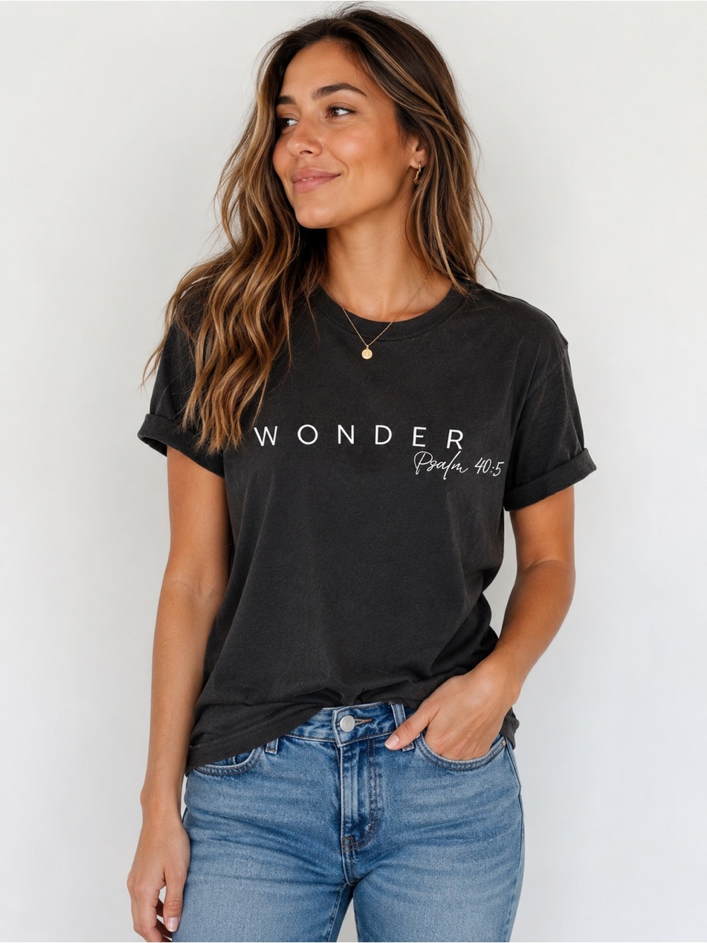 Wonder Psalm 40:5 Graphic Tee – Bella+Canvas – Black – NWOT - Unisex - Picture 1 of 5